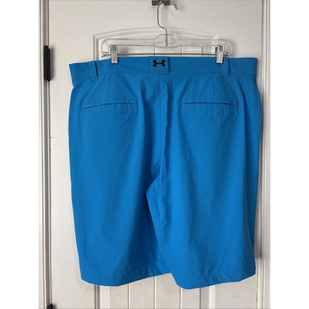 Under Armour Shorts Mens 40 Blue Teal Golf Performance Stretch Chino Flat Front - Picture 2 of 2